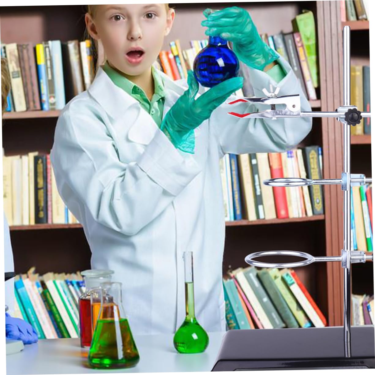 Gatuida Support Métallique de Laboratoire Matériel de Laboratoire Pince pour Flacons Support pour Entonnoirs et Pinces