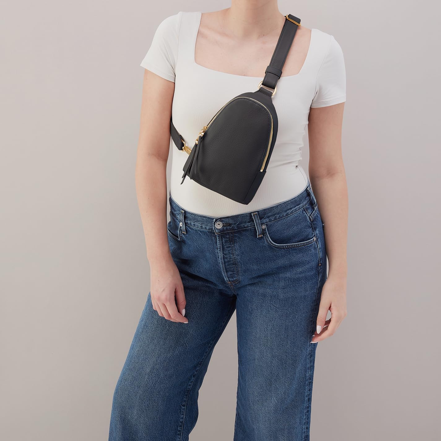 HOBO Fern Leather Hands-Free Sling Bag with Adjustable Strap, Fashionable Style, Room for Wallets and Essentials | Leather, Convertible, to Crossbody - Image 2