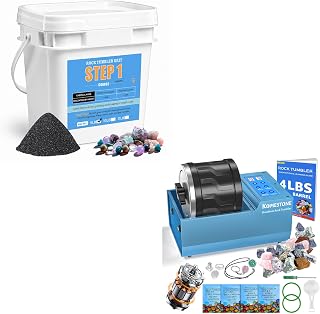 5LB Rock Tumbler Grit Step 1 Refill – Coarse 60 Silicon Carbide Tumbling Media & RG1 Rock Tumbler Kit