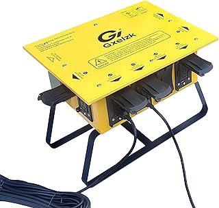 Temporary Distribution Box, It has Both 50A and 30A inlets, six 120V CFGI duplexes, one L14-30R Outlet, one L6-30R, and one TT-30R,Safe and Reliable Power on Any Construction site