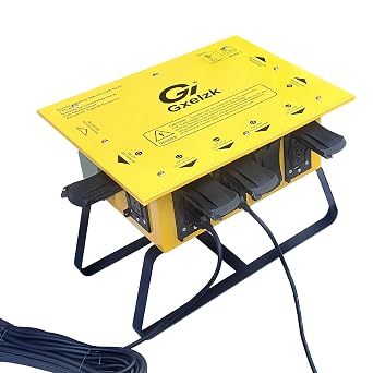 Power Distribution Box Temporary Distribution Box, It has Both 50A and 30A inlets, six 120V CFGI duplexes,Safe and Reliable Power on Any Construction site 50A-Temporary Distribution Box