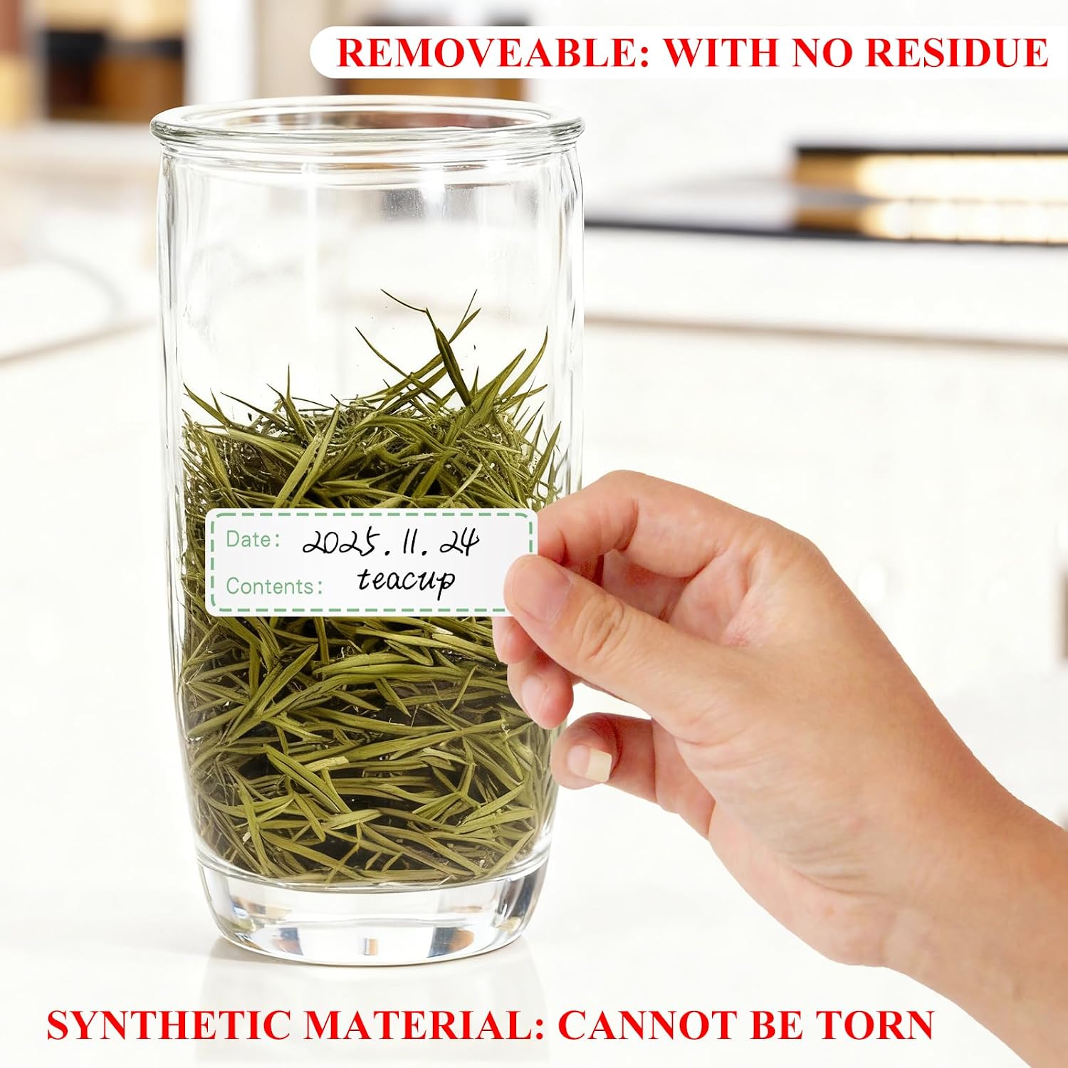 Freezer Labels for Food Containers - Waterproof & Oil Resistant 1x3 Inch Stickers, No-Residue Strong Adhesive for Kitchen, Mason Jars, Restaurants, Home and Commercial Use (500Pcs) image 4