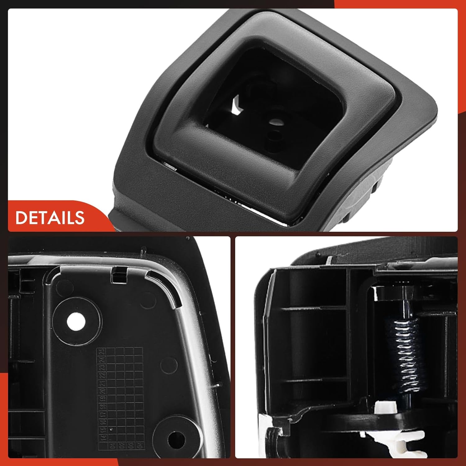 A-Premium Front Left Driver Side Interior Door Handle Compatible with Honda Ridgeline 2006-2014, Dark Gray, Replace# 72160-SJC-A02ZB