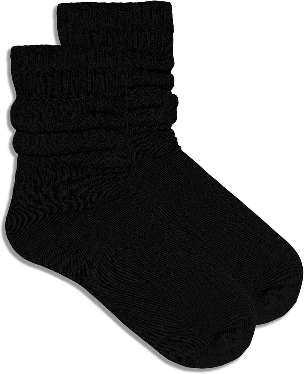COUVER Womens Scrunched Slouch Socks Soft Cotton Breathable Retro Crew or Knee High, Multiple Colors