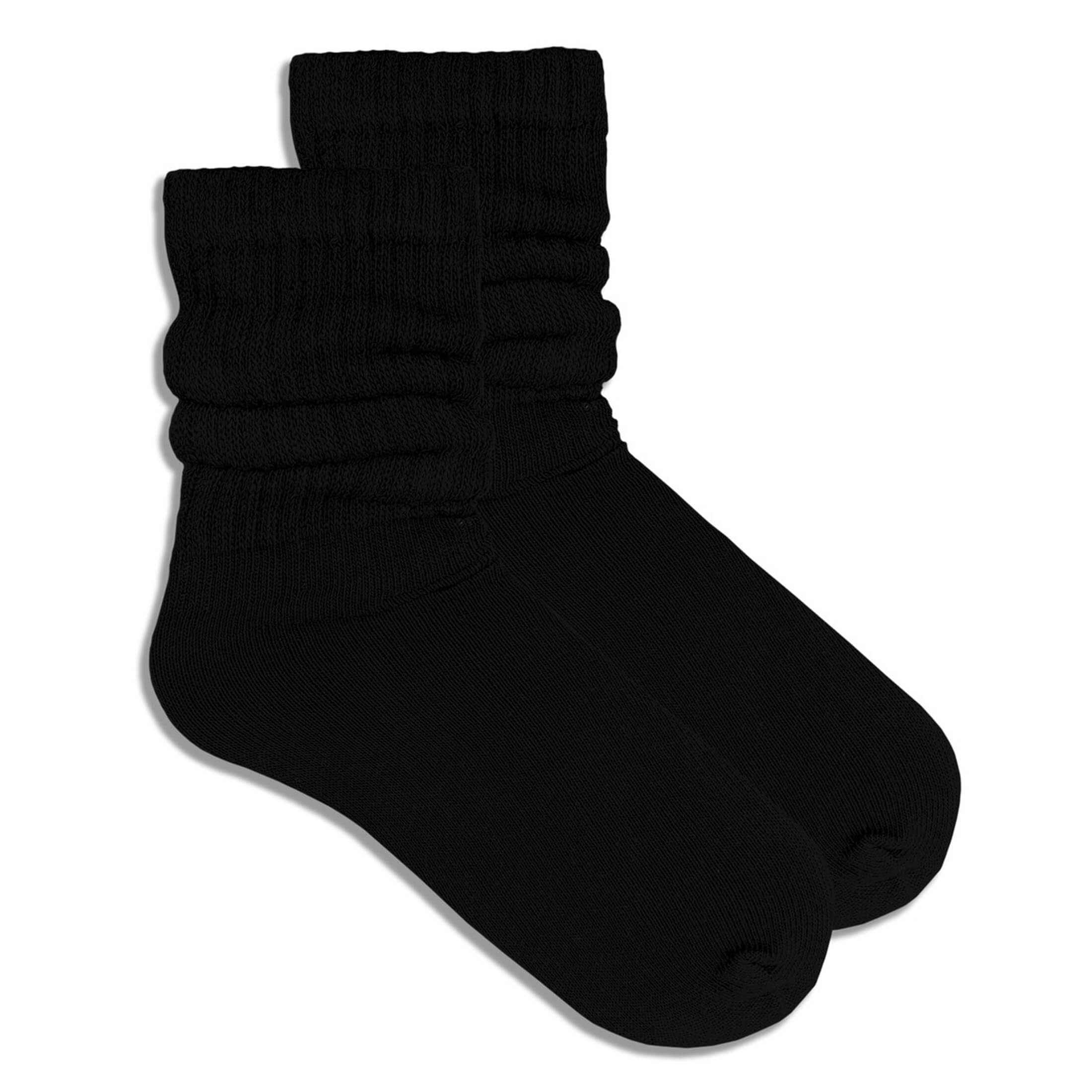 COUVER Women Cotton Scrunched Slouch Socks | 90% cotton 5% polyester 5% elastic, scrunched slouch socks, adjustable crew to knee high, retro dance, size 6 to 11