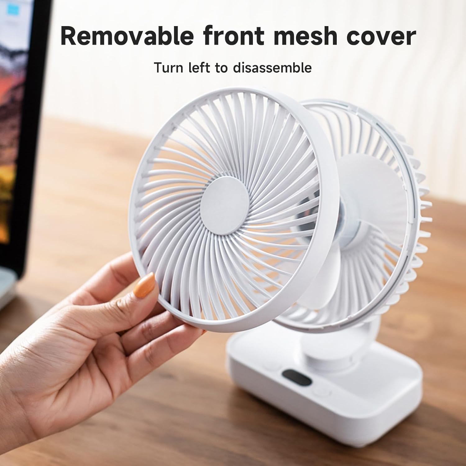 Quiet Desk Fan Camping Fan with 4 Speeds and for Travel Large Multidirectional
