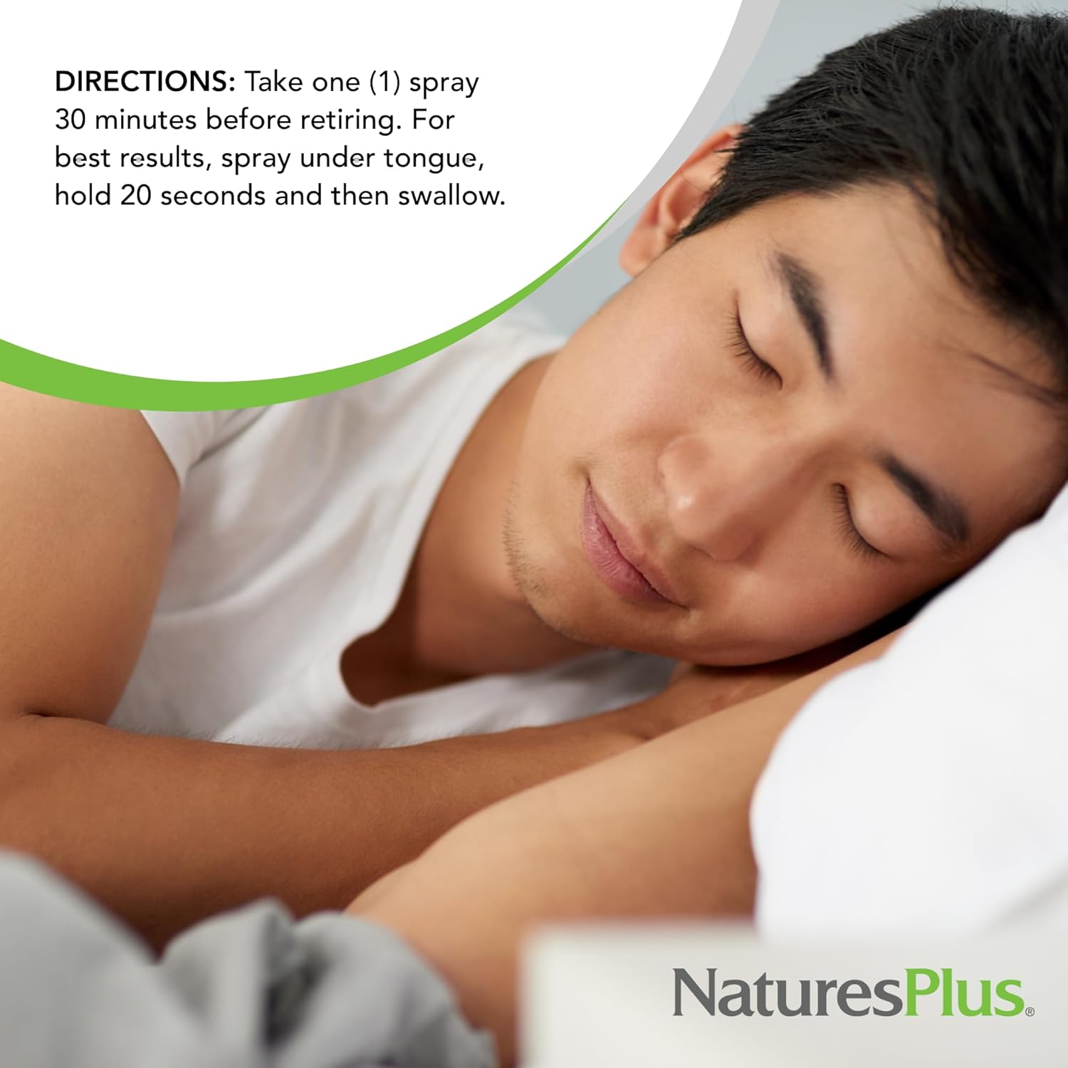 NaturesPlus Melatonin Spray, Natural Peppermint Flavor - 2 fl oz - with Vitamin B6 & E - Vegetarian, Gluten Free - 80 Servings