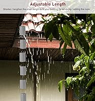 Vista 3 de Cadena de lluvia Channel Link para flujo de agua pesado, resistente al óxido, resistente al óxido, canalón de lluvia de acero inoxidable plateado