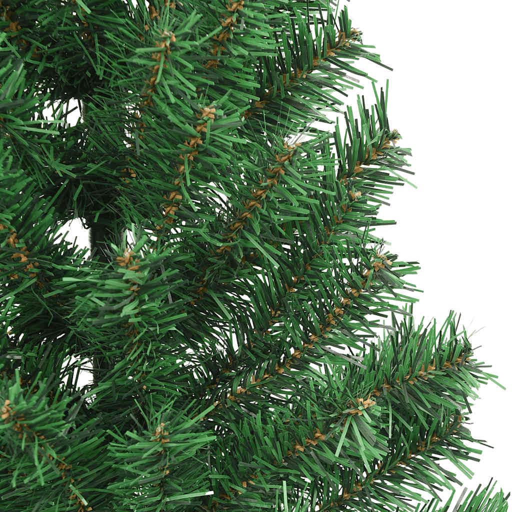 Albero di Natale Artificiale in PVC con Supporto, Semicerchio Extra Denso, Riutilizzabile, Albero di Natale a Metà, Christmas Tree, per Interni ed Esterni Riparati, Verde, 180 cm, 465 Rami