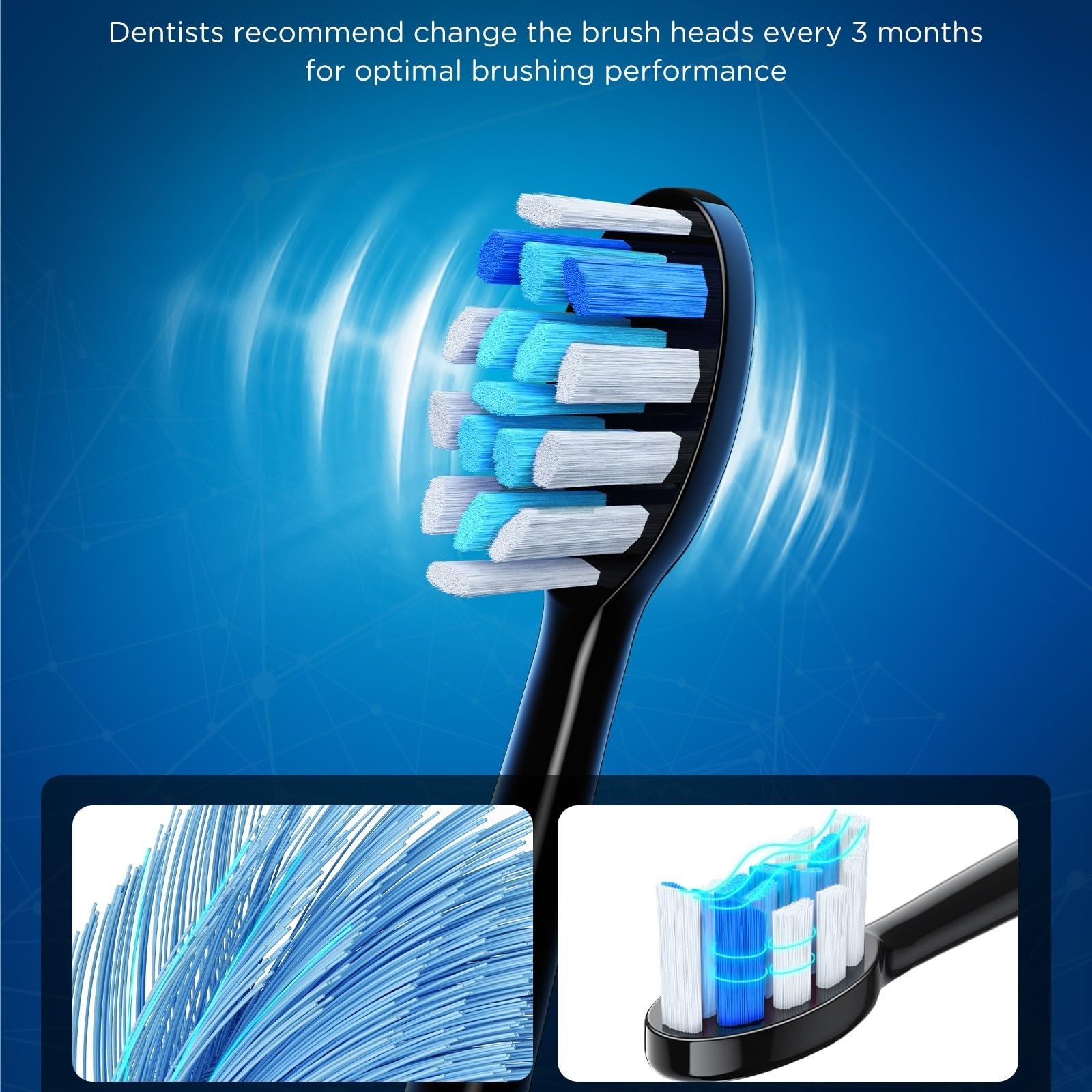 Cabezales suaves, compatible con Fairywill, P11 T9 P80 | Recambios para cepillo dental eléctrico, plástico, para adultos, 4/8/12/16 PCS(PW12x2)