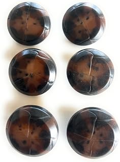 6 Marble Style Brown Buttons Set- 1'' Faux Leather Look Brown Buttons Ideal Leather Replacement Button Set for Your Favorite Harris Tweed, Camel-Hair, Cashmere, & High-End Sport Coats