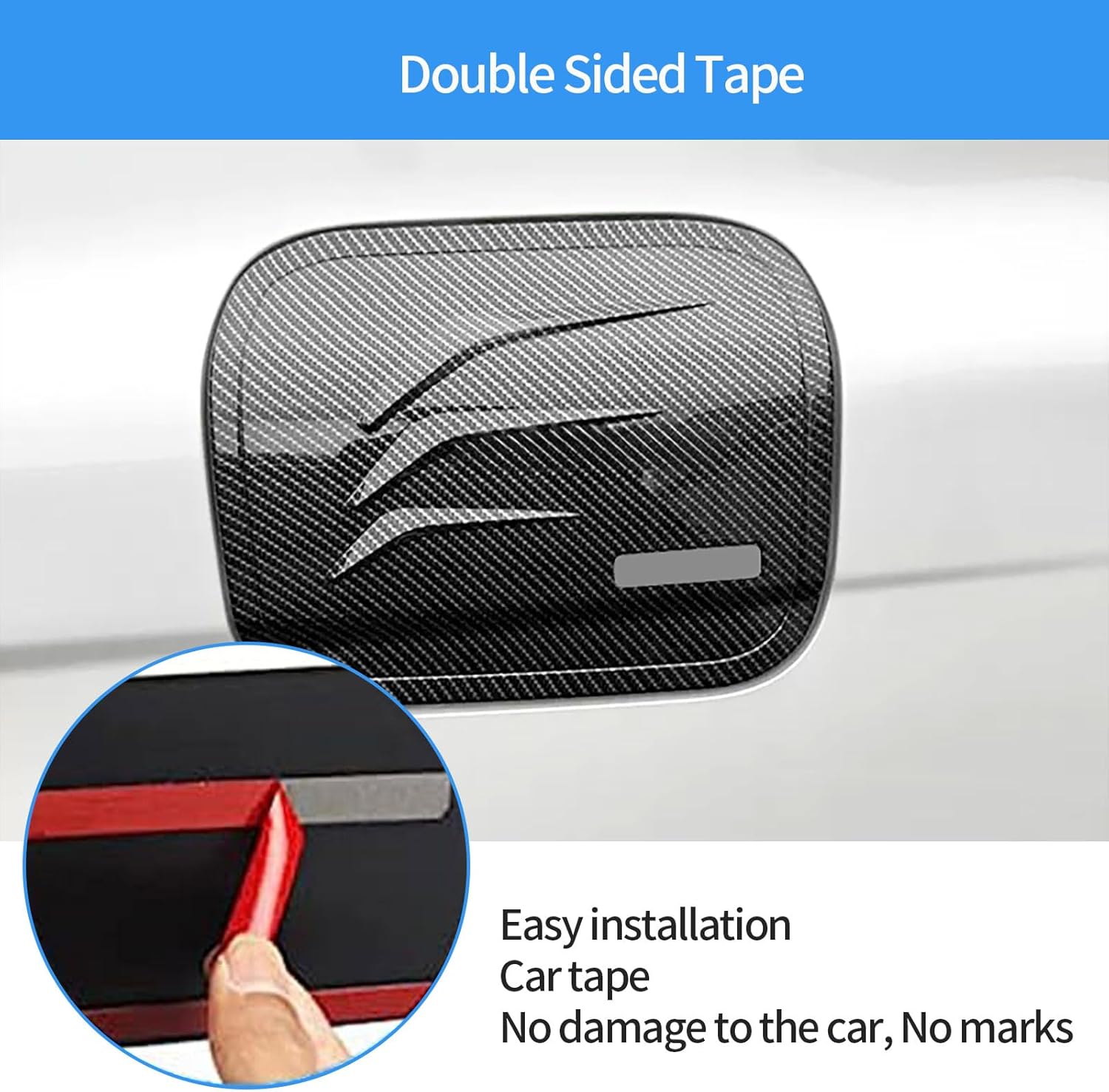 Car Accessories Compatible With Toyota New Camry 2025 2026 Exterior Fuel Tank Cover Protection Oil Cap Gas Cover Trim ABS 1PC(Carbon Fiber Style)