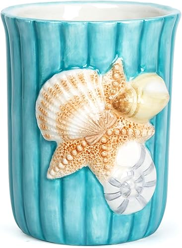 Miniatura 5 de Juego de accesorios de baño de cerámica, juego de baño de 4 piezas flotantes 3D con soporte para cepillo de dientes, vaso para cepillo de dientes,