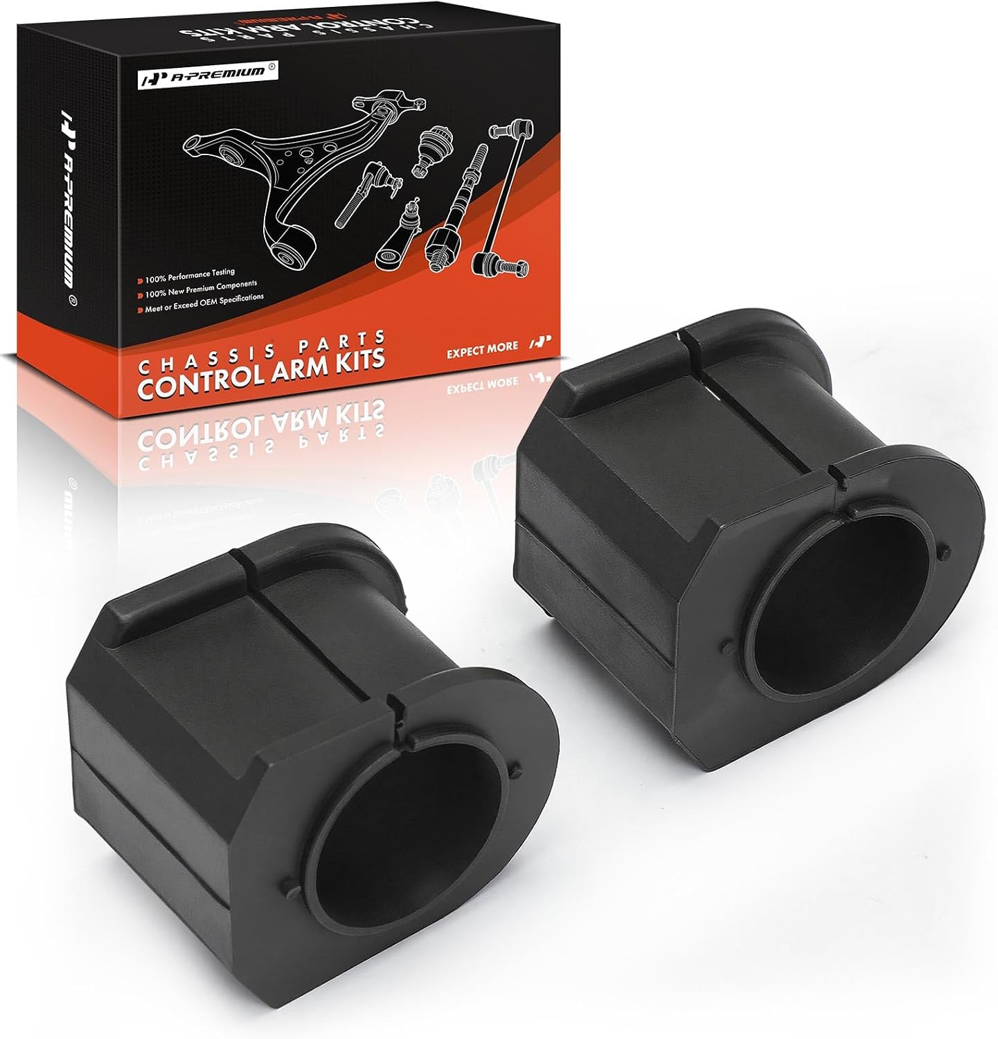 A-Premium 2-Pack Front To Frame Stabilizer Bar Bushing Sway Bar Bushing Kits, Compatible with Ford F-250 Super Duty 1999-2005, F-350 Super Duty 1999-2006, Mustang, Thunderbird & Mercury Capri, Cougar