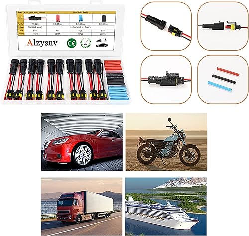 Vista 6 de Kit de conectores eléctricos automotrices de 2 pines, impermeables, conectores de cables eléctricos, conectores de terminales de batería, enchufe