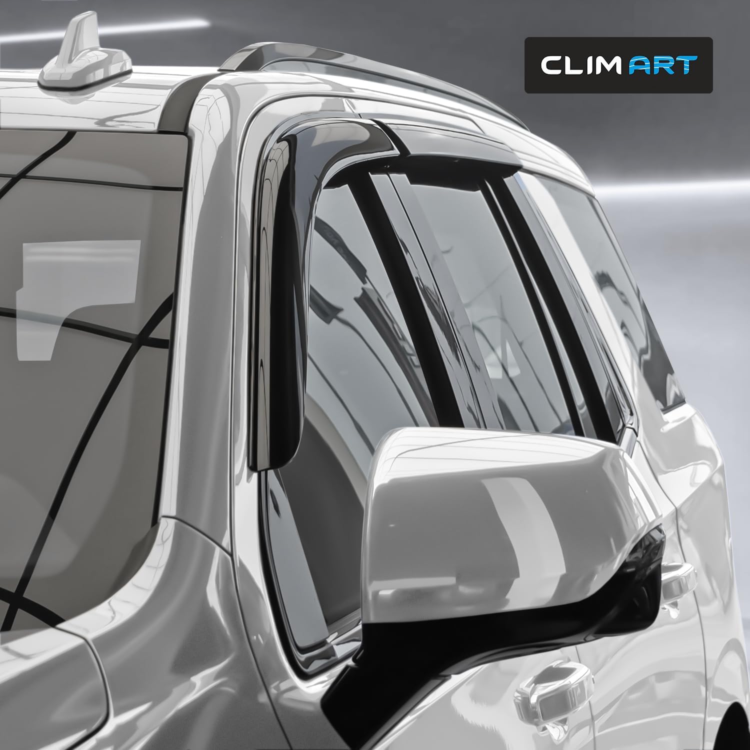 CLIM ART Incredibly Durable Rain Guards for Chevy Tahoe/Cadillac Escalade/GMC Yukon 2021-2026, Original Tape-on Window Deflectors, Vent Deflector, Window Visors, Car Accessories, 4 pcs. - 422144