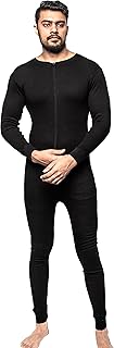 NEW MENS THERMAL ONESIE ALL IN ONE UNDERWEAR SET BASELAYER ZIP BODY SUIT...