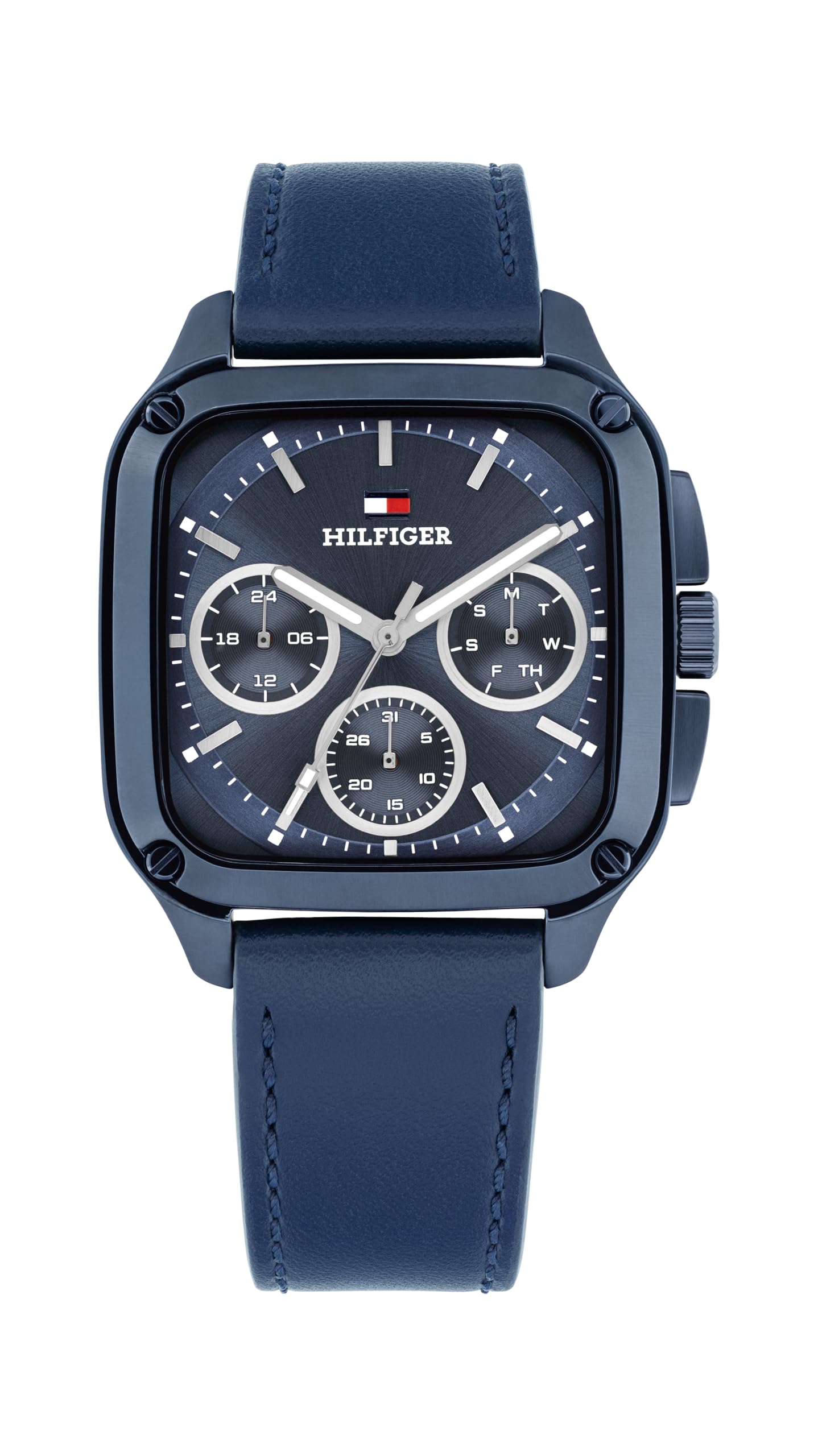 Tommy Hilfiger Analogue Multifunction Quartz Watch for Men with Blue Leather Strap - 1792219