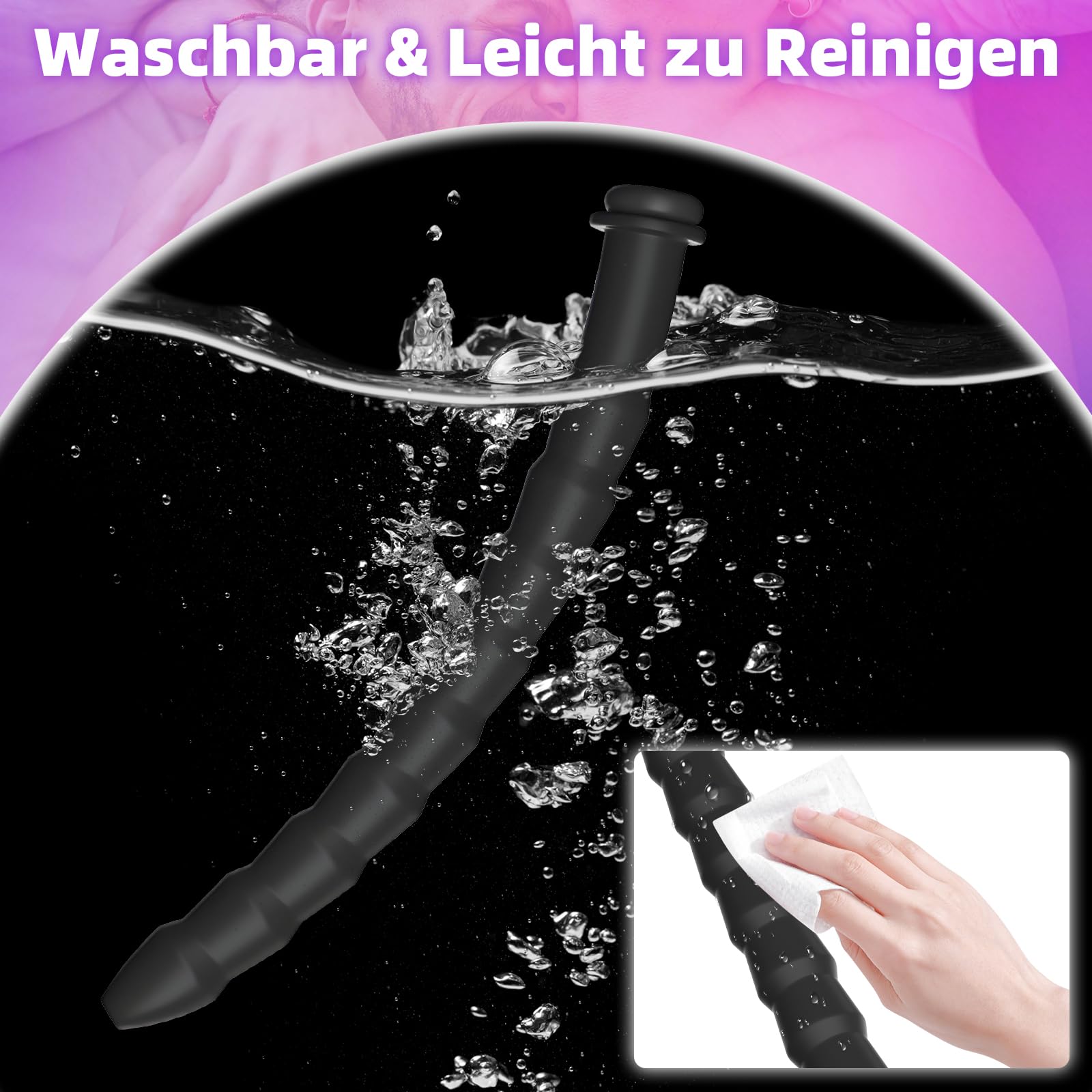Set 5 Dilatatori per Pene in Silicone Cavo Antiscivolo Plug Uretrale per Masturbazione Maschile Stimolazione Prostata Giocattoli Sessuali BDSM