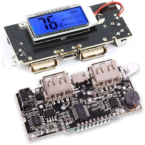 Miniatura 2 de Dual USB 18650 Cargador de Batería Módulo de Protección 4pcs, Banco de Energía PCB Módulo Tablero, Dual USB 5V 1A 2.1A