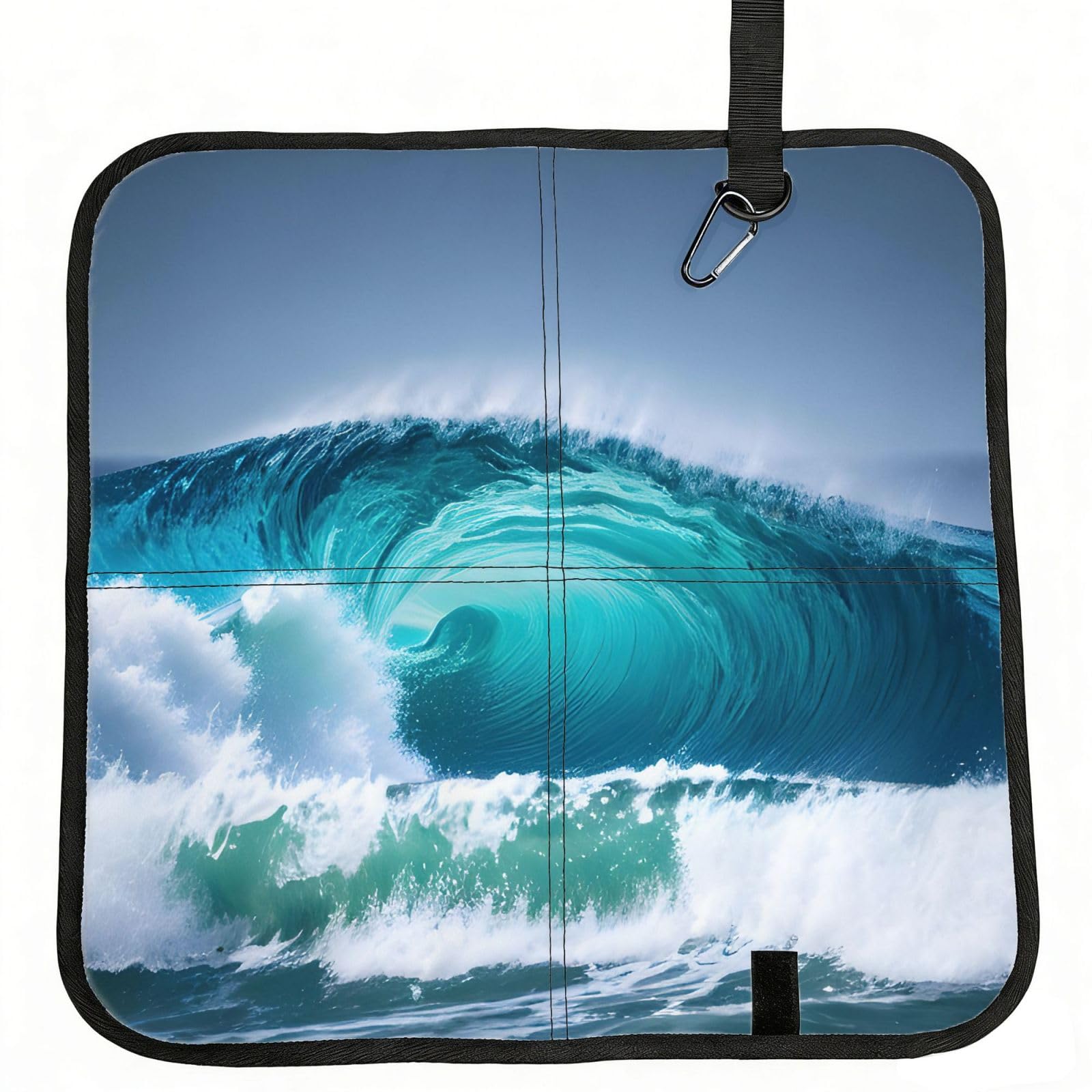 AYYQWE Ocean Wave Print Foldable Seat Cushion Portable Chair Pad Office Commuting Picnic Camping Outdoor