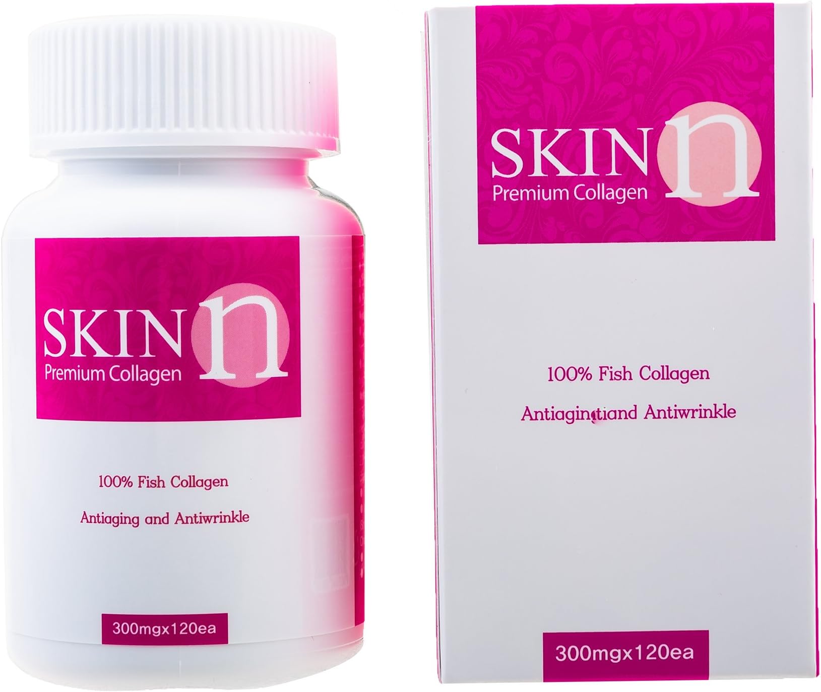 | Skin N Premium Collagen | Premium Collagen 100% Low-Molecular Fish Collagen Capsules for Anti-Aging Anti-Wrinkle | 300mg X 120EA | K-Beauty Product