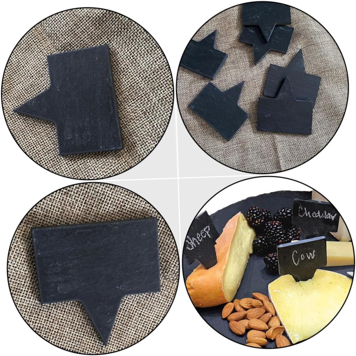 PRETYZOOM 10pcs Square Cheese Labels Cheese Markers for Desserts Cakes and Appetizers Lightweight Natural Material for Home Bakery and Garden Use