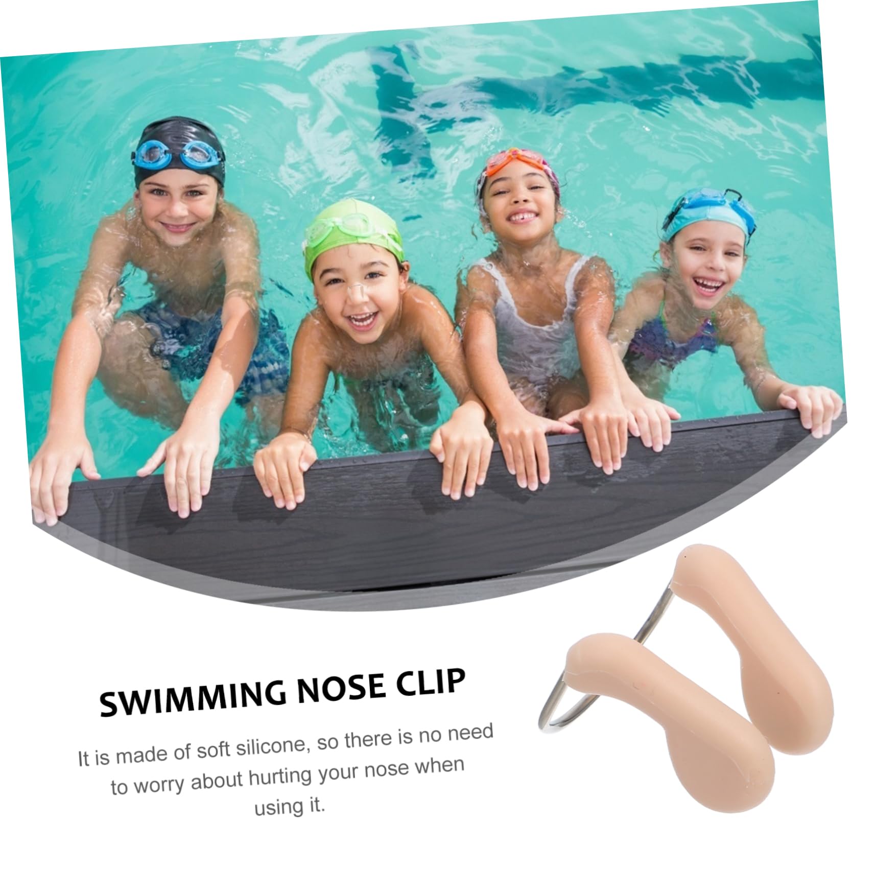 POPETPOP Clip De Nariz De Natación Nadador Tapón Nasal para Nadar De La Nariz De Natación Protección Pinza Nasal para Nadar Tapón Nasal De Natación Beige