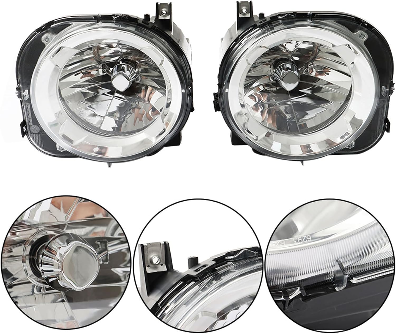 1 Pair Headlight Assembly Left and Right Side Replacement for CH2502273 CH2503273 Headlamp 2015-2018