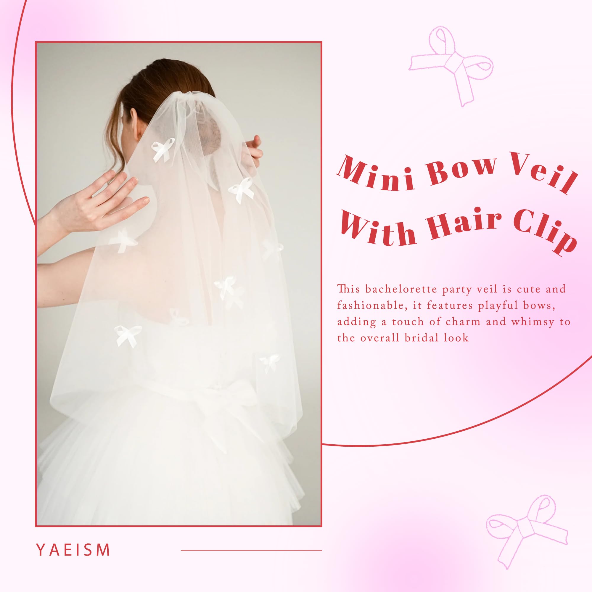 Amazon.com: YAEISM Mini Bow Veils Short White Wedding Hair 