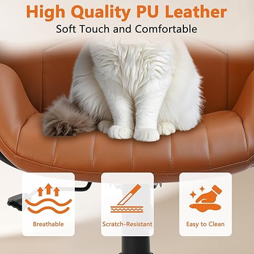 Miniatura 6 de CLATINA Silla de oficina ergonómica, silla de escritorio reclinable con respaldo alto, sillas giratorias de malla con soporte lumbar, función de