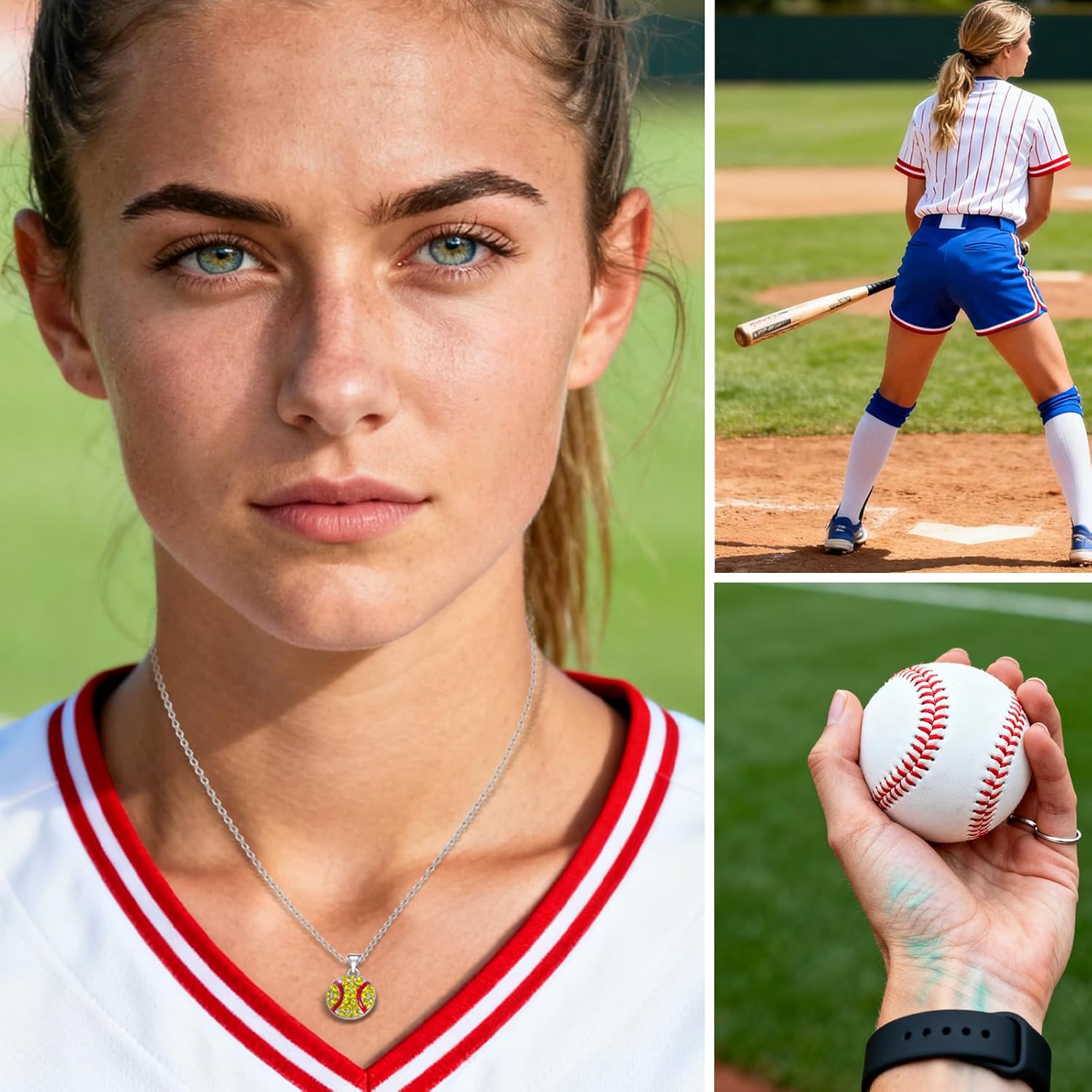 Crystal Softball/Football/Volleyball/Basketball Necklace for Women Men Mom Sports Necklace for Game Day Team Events Jewelry Gifts - Image 4