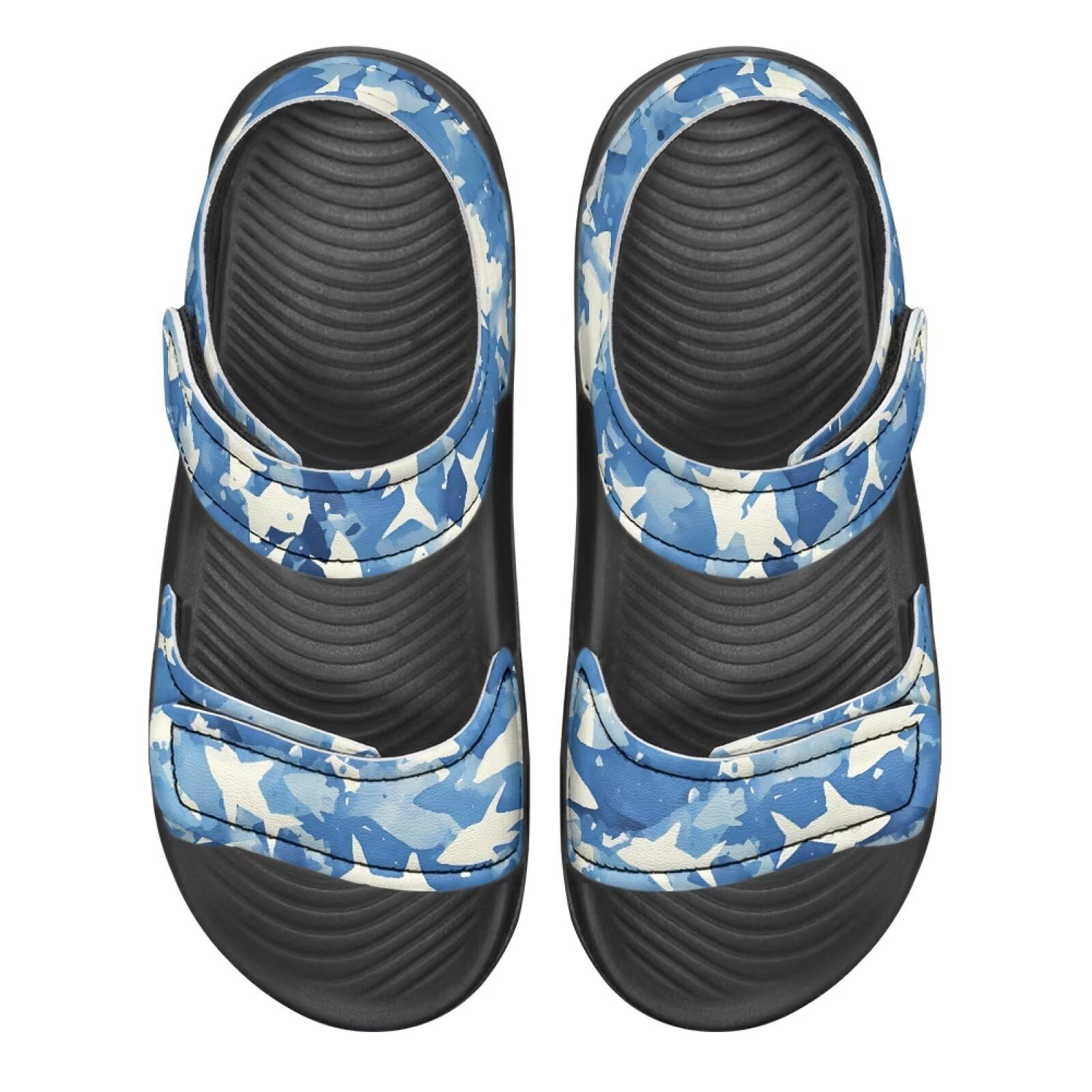 Ocwfudsx Toddler Boys' Hook and Loop Beach Sandals - Stable, Safe, Anti-slip, for Learning Walking, Travel, Camping