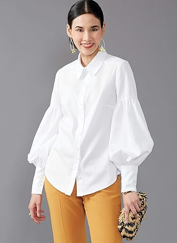 Miniatura 3 de McCall's Patterns McCall's - Blusa holgada con botones para mujer, tallas 14-22