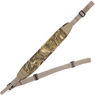 HUNTPAL 2 Point Gun Sling for Rifle Shotgun Corssbow, Length Adjustable Comfortable Neoprene Padded Shoulder Strap Hunting Sling w/o Swivels, Classic Airsoft Crossbow Gun Strap with Thumb Hole