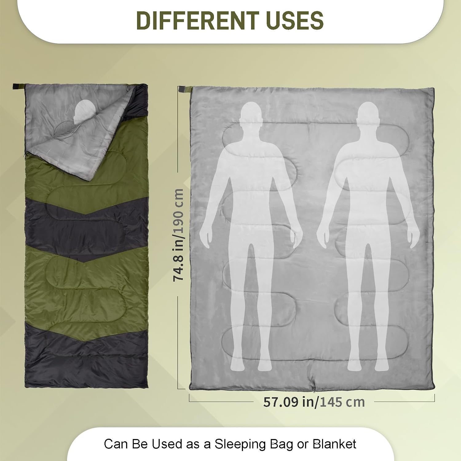 Outvita Camping Sleeping Bag, Cold Weather & Warm for Adults Big and Tall, Lightweight, Waterproof, Backpacking, Camping Gear Equipment for Traveling,Hiking,Hotel,Outdoor & Indoor