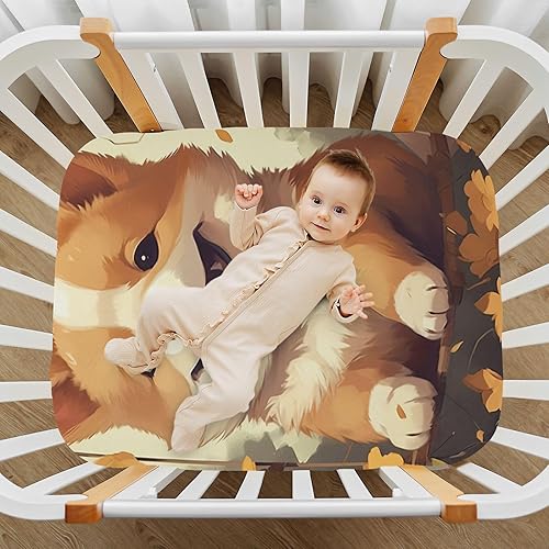 Miniatura 7 de Fitted Crib Sheets Kawaii Dog on Swing Sunflower Baby Crib Sheets for Boy & Girl Toddler Mattress Sheets 21216279