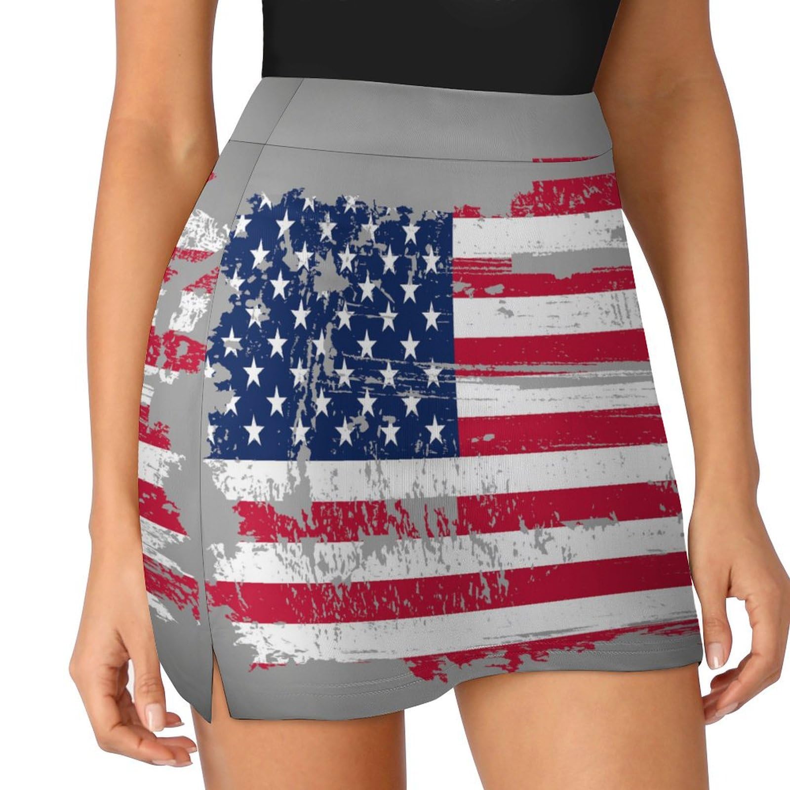 TAIZIYEAH American Flag 2025 Spring Summer High Waist Mini Skirts Flowy Skirt for Women with Pockets Skorts Golf Tennis Skirts XL