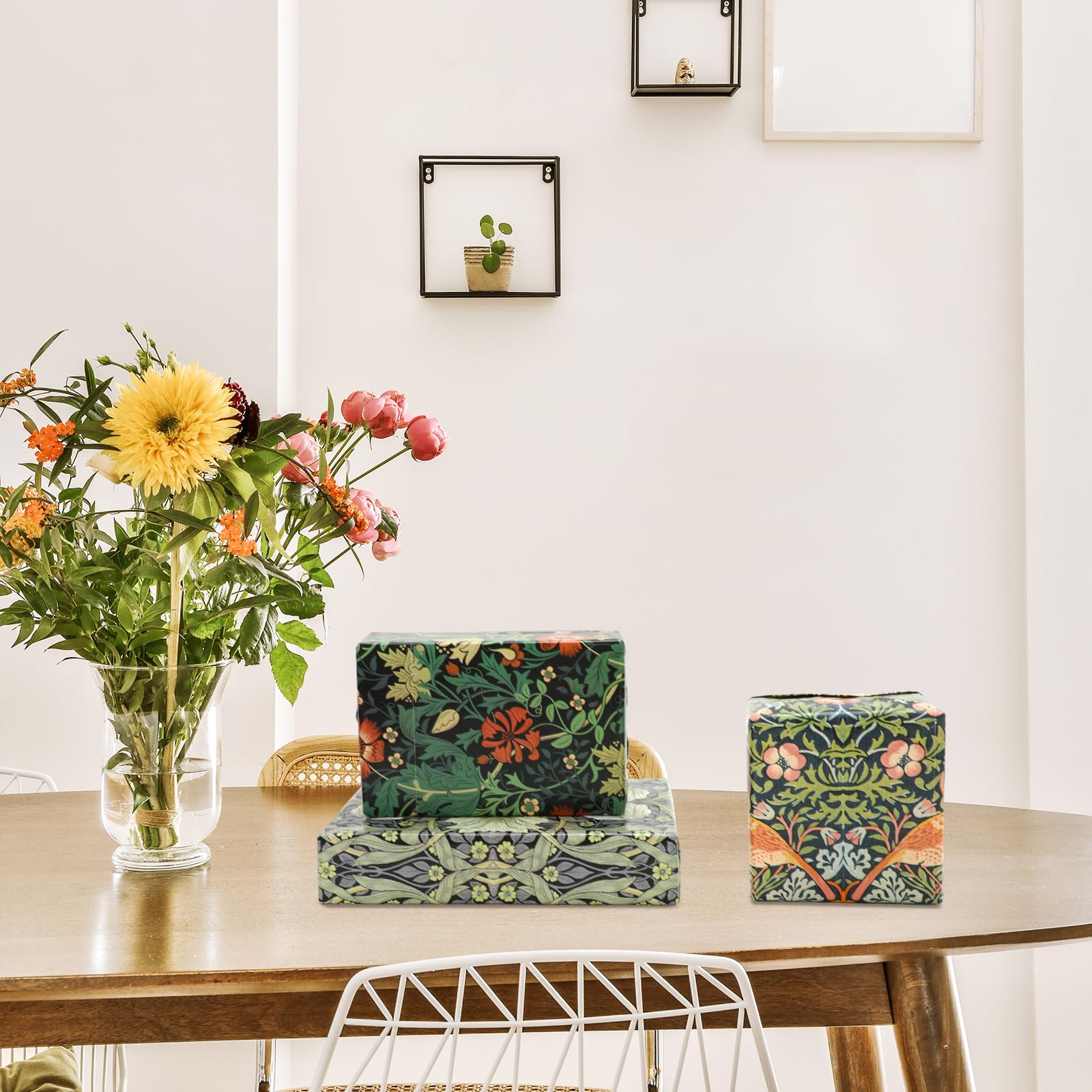 Vintage Wildflower Wrapping Paper - 6 Sheets Retro Floral Gift Wrap For Weddings & Parties