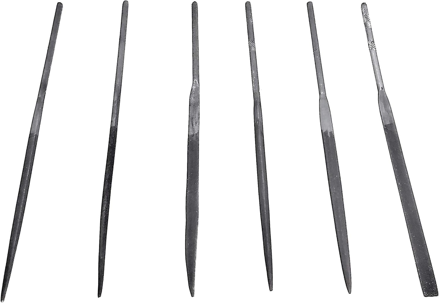 Excel Blades 6-Piece Mini File Set – High Carbon Steel Files for Woodworking, Jewelry, Cosplay, Metal & Hobby Use – Includes Flat, Half-Round, Round, Square, Knife & Equaling Files