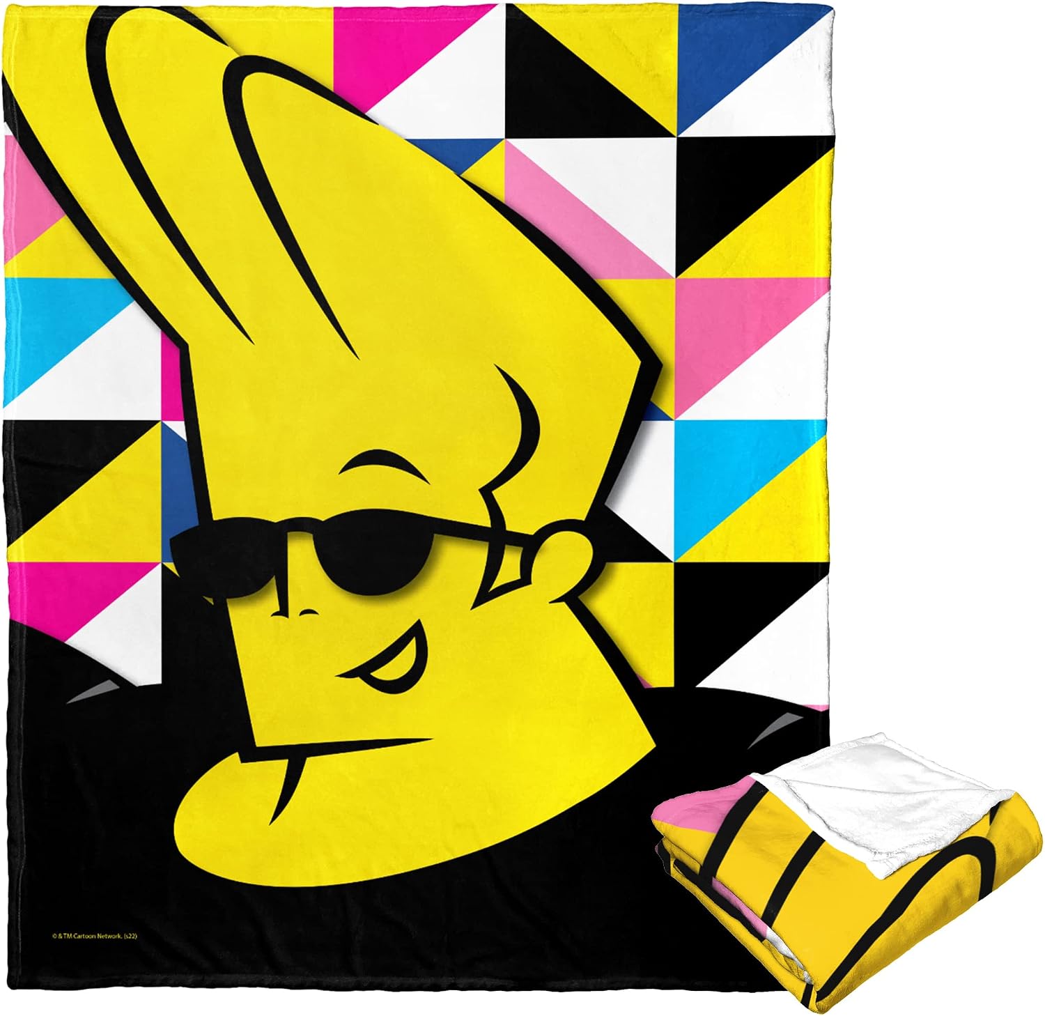 Northwest Cartoon Network - Johnny Bravo Silk Touch Throw Blanket, 50" x 60", Geometric Johnny