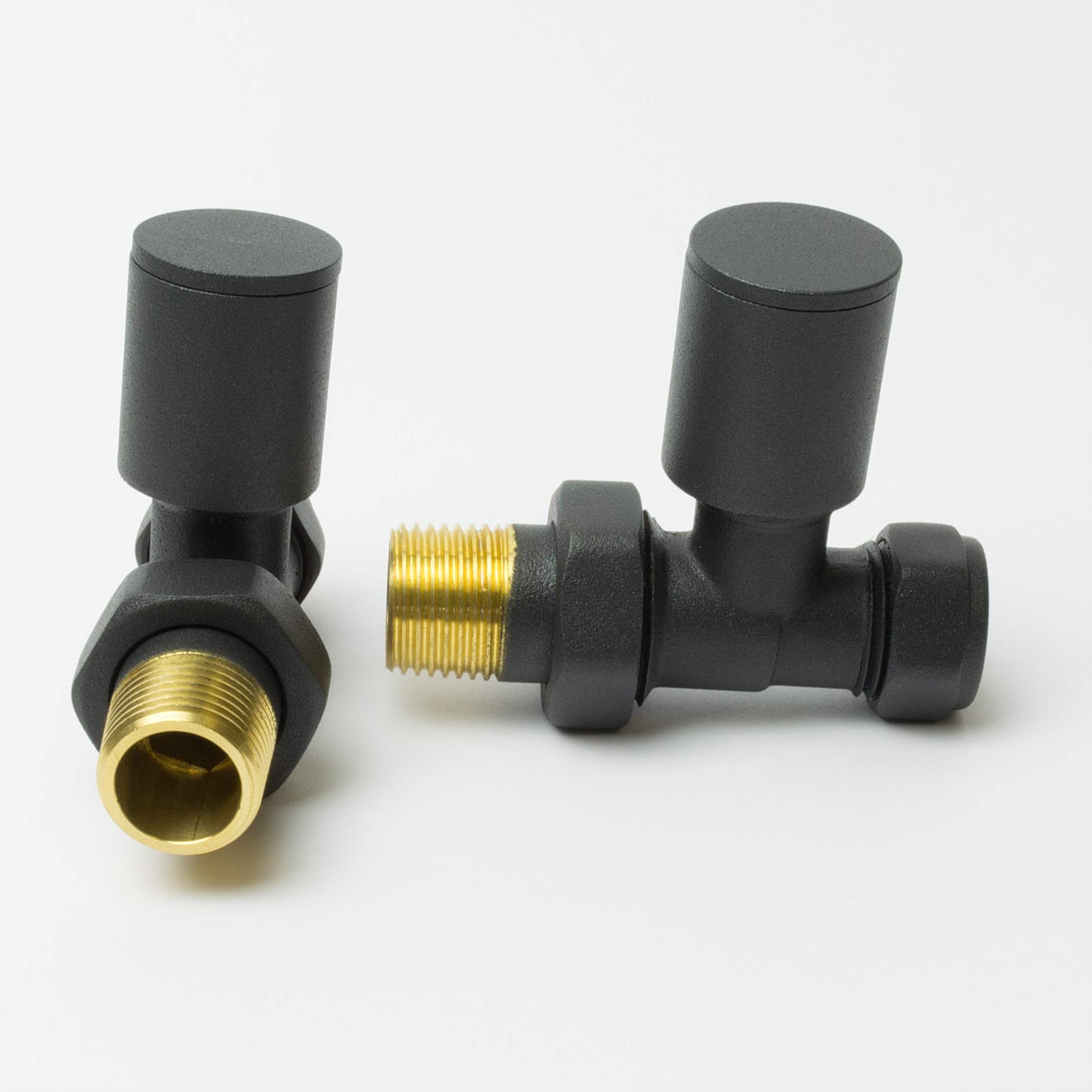 Companyblue Towel Rail Rad Radiator Manual Valve (Anthracite Sraight Valves)
