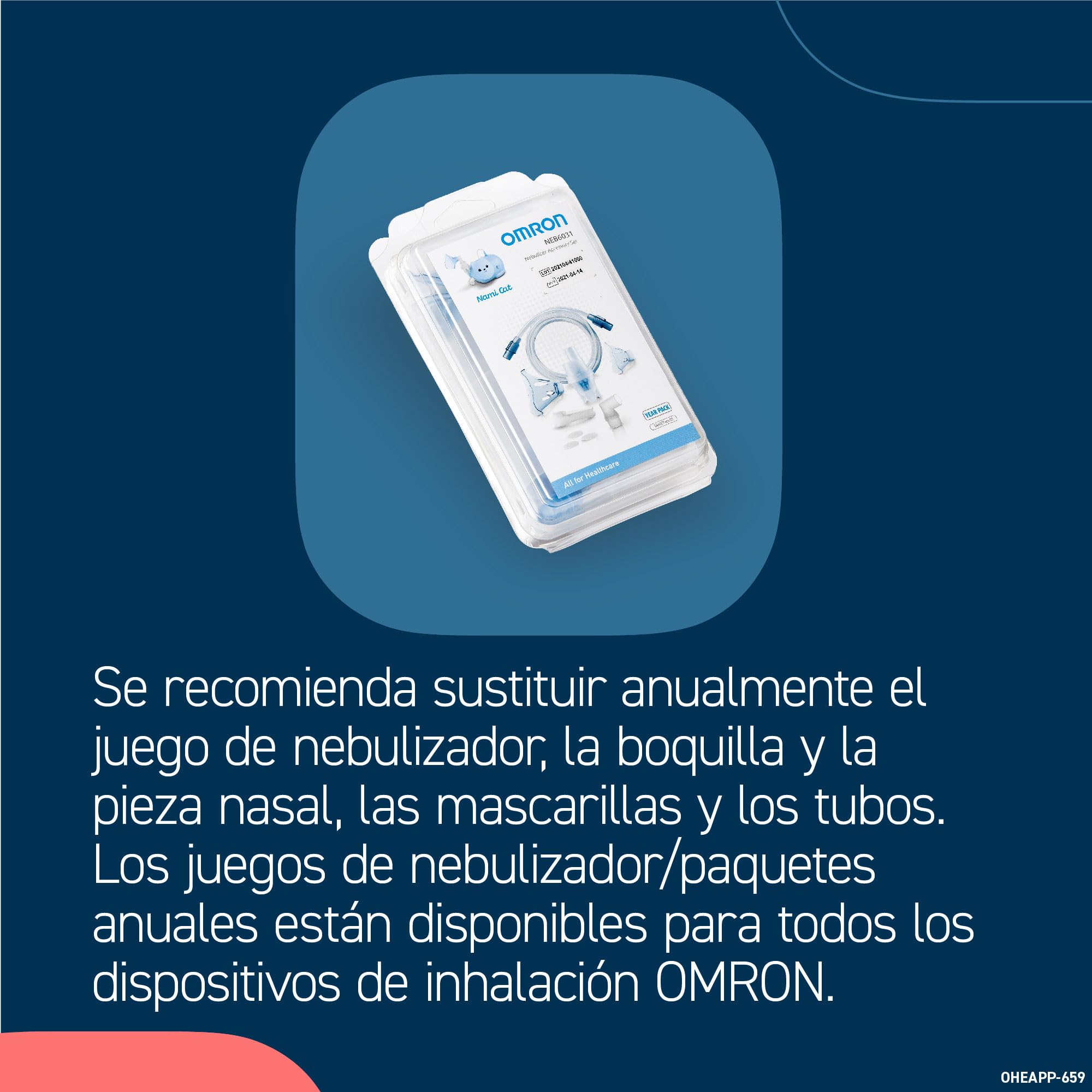 OMRON Nami Cat Nebulizador – Nebulizador niños, compresor potente para tratamientos rápidos y eficaces de afecciones respiratorias infantiles