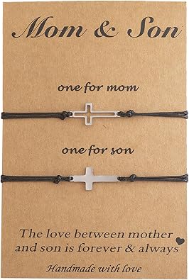 Cross Matching Bracelets Gifts Ideas for Daughter Son Mother Father - Mother Daughter/Son Bracelets, Father Daughter/Son Bracelets Fathers Day Mothers Day Christmas Birthday Jewellery Gifts