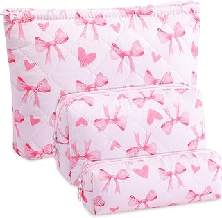 Paterr Juego de 3 bolsas de maquillaje acolch...