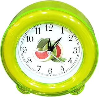 Lemon Tree Analog Table Clock Battery Powered for Home, Office Alarm Clock Ideal for Student, Kids, Bedroom, Travel, Kitchen & Bedside Desktop High Volume Bedside Alarm for Office (Green)