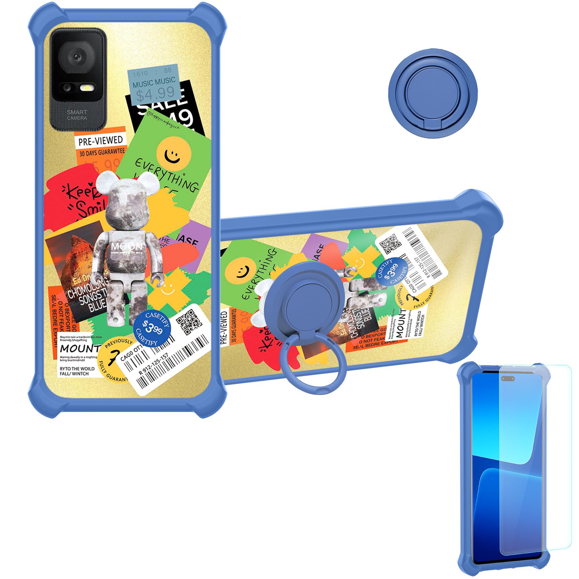 Custodia Personalizzata Per TCL 406 Con Foto E Scritta - Cover A Portafoglio In Pelle PU Con Bumper TPU E Slot Porta Carte - 2