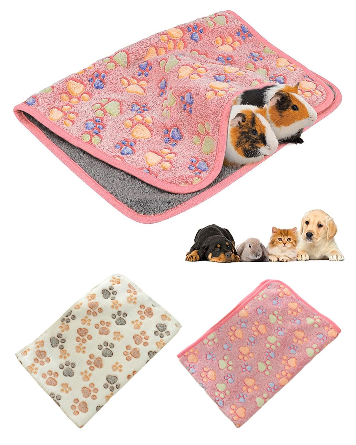 2pcs Mantas para Mascotas,Manta para Perros,Animal Doméstico Manta,Flannel Dog Blankets,Manta para Perros Gatos,Mante Suave y Cálido para Gatitos y Perros Pequeños para Gatos Perros,60 x 40 cm