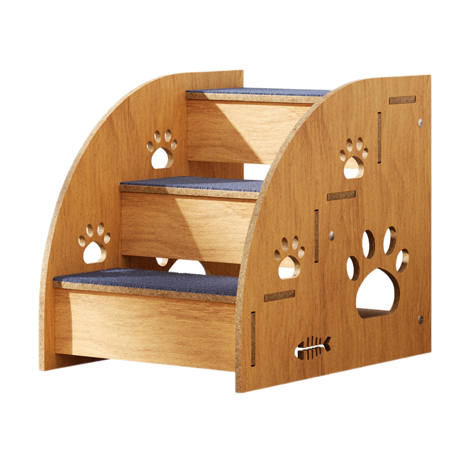 Escaleras para mascotas con escalones antideslizantes de madera segura