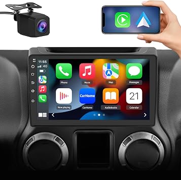 Android 13 [2GB+64GB] Car Radio Stereo Compatible for Jeep Wrangler JK Gand Cherokee Dodge Ram 1500 with Wireless CarPlay Android Auto/Reverse Camera
